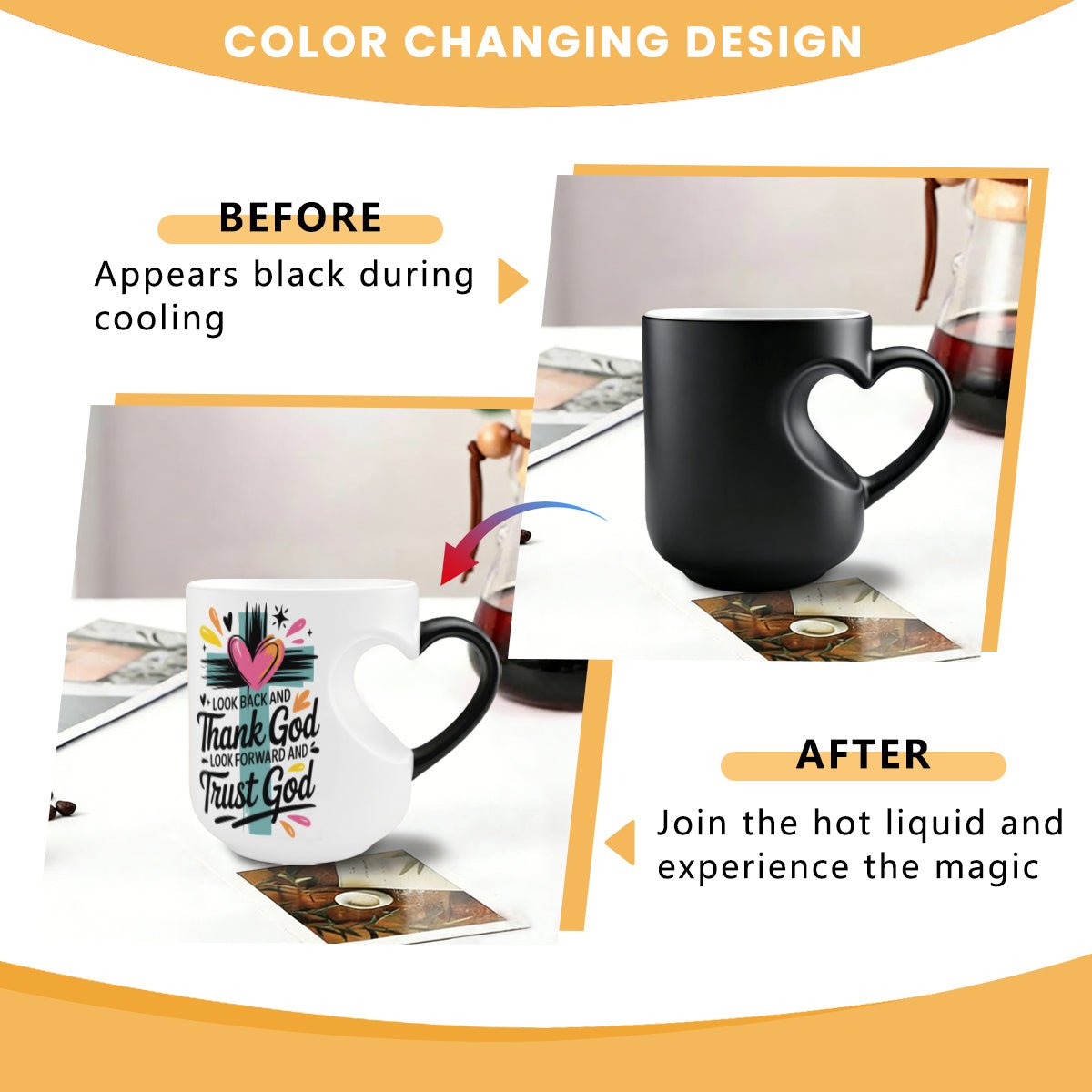 Trust Him Christian Color Changing Heart Handle Mug - ClaimedbyGodDesigns