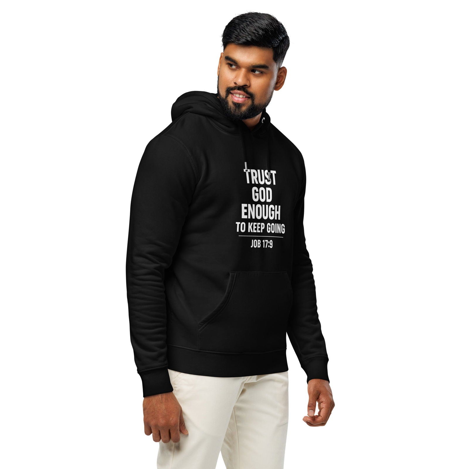 Trust Him Enough Christian Unisex essential organic hooded sweatshirt - ClaimedbyGodDesigns