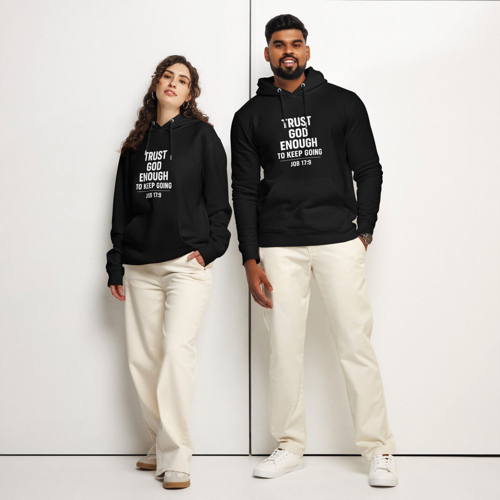 Trust Him Enough Christian Unisex essential organic hooded sweatshirt - ClaimedbyGodDesigns