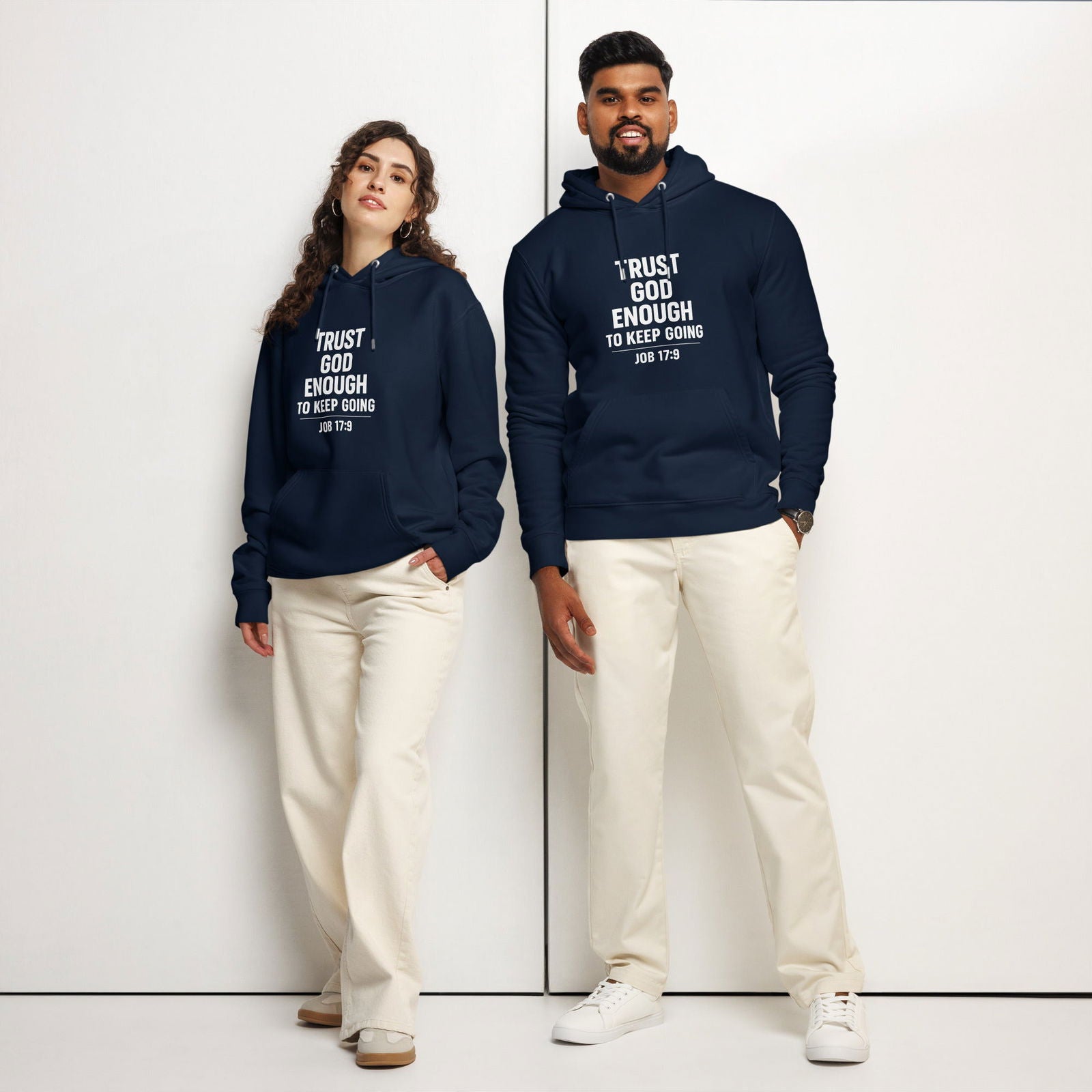 Trust Him Enough Christian Unisex essential organic hooded sweatshirt - ClaimedbyGodDesigns