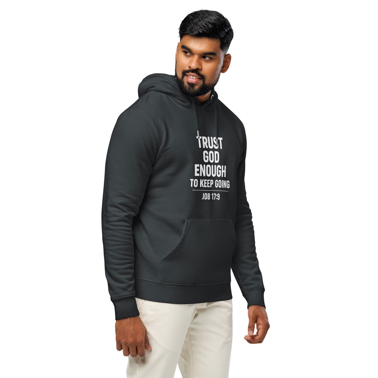 Trust Him Enough Christian Unisex essential organic hooded sweatshirt - ClaimedbyGodDesigns