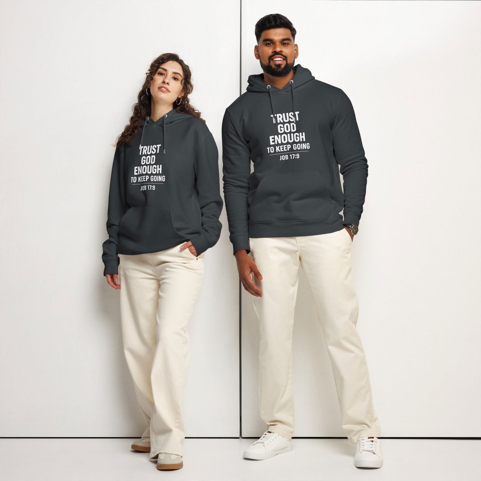 Trust Him Enough Christian Unisex essential organic hooded sweatshirt - ClaimedbyGodDesigns
