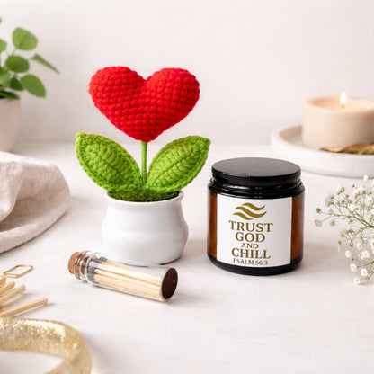 Trust Him and Chill Sweet Heart Bloom Christian Gift Set - ClaimedbyGodDesigns