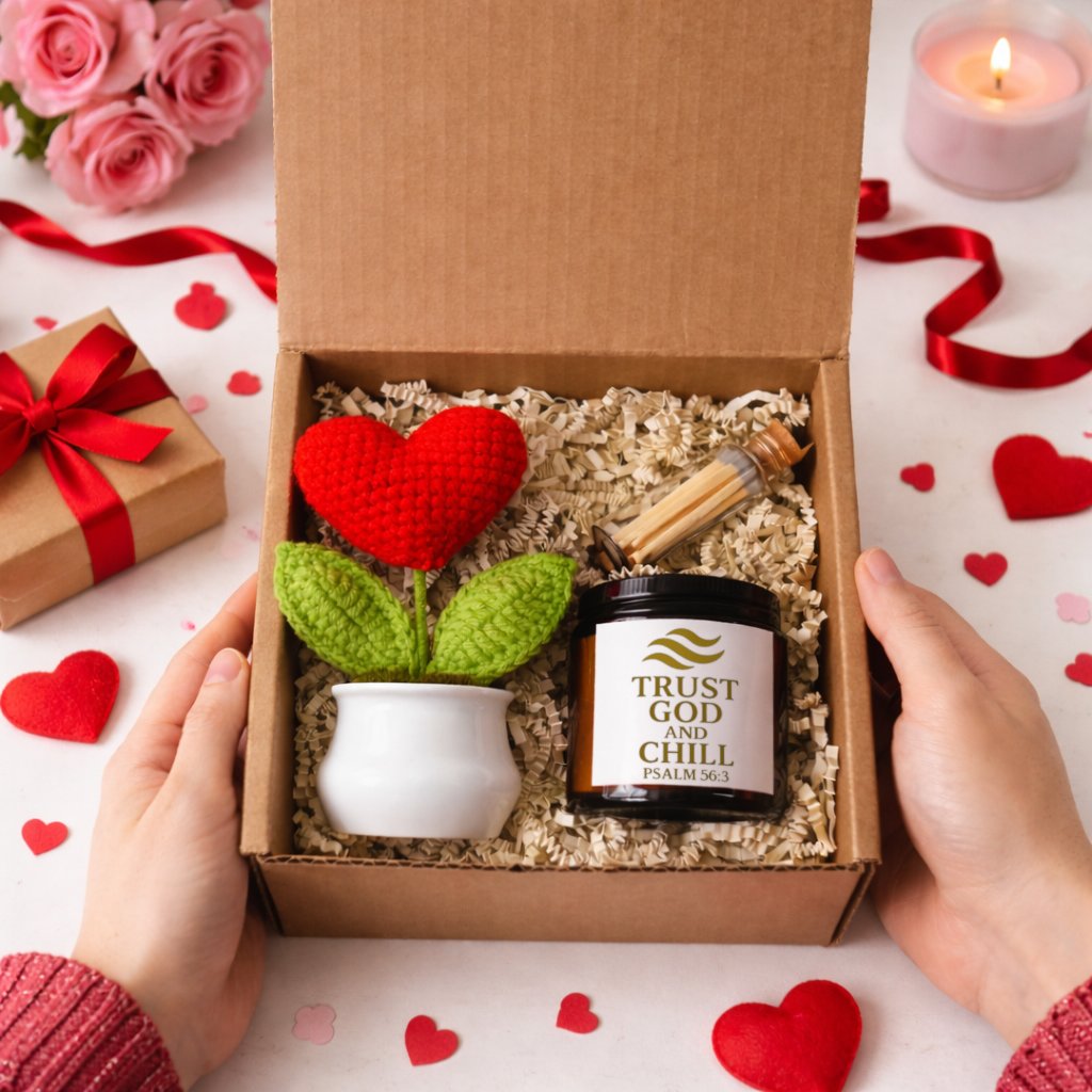 Trust Him and Chill Sweet Heart Bloom Christian Gift Set - ClaimedbyGodDesigns