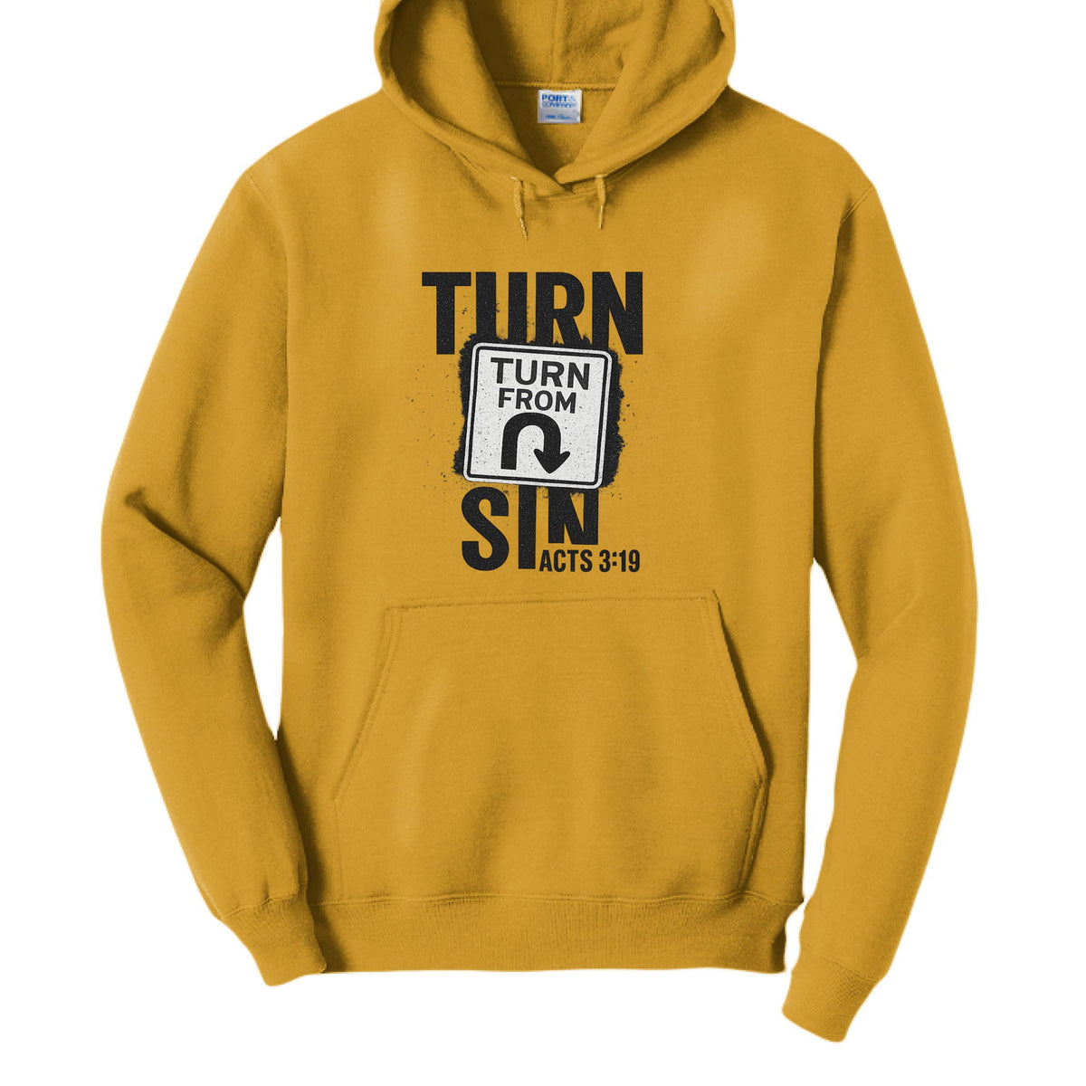 Turn From Sin Unisex Christian Pullover Hooded Sweatshirt - ClaimedbyGodDesigns