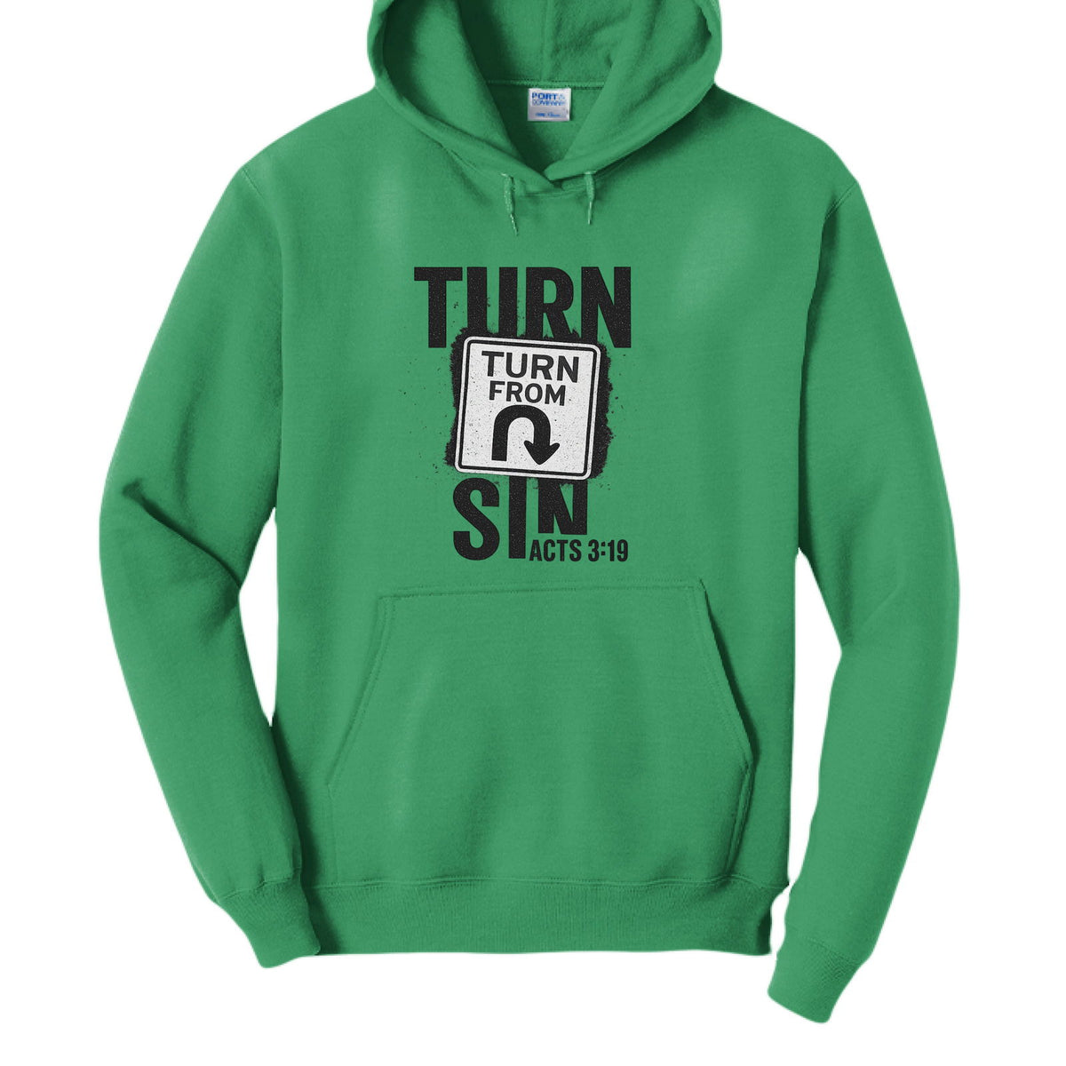 Turn From Sin Unisex Christian Pullover Hooded Sweatshirt - ClaimedbyGodDesigns