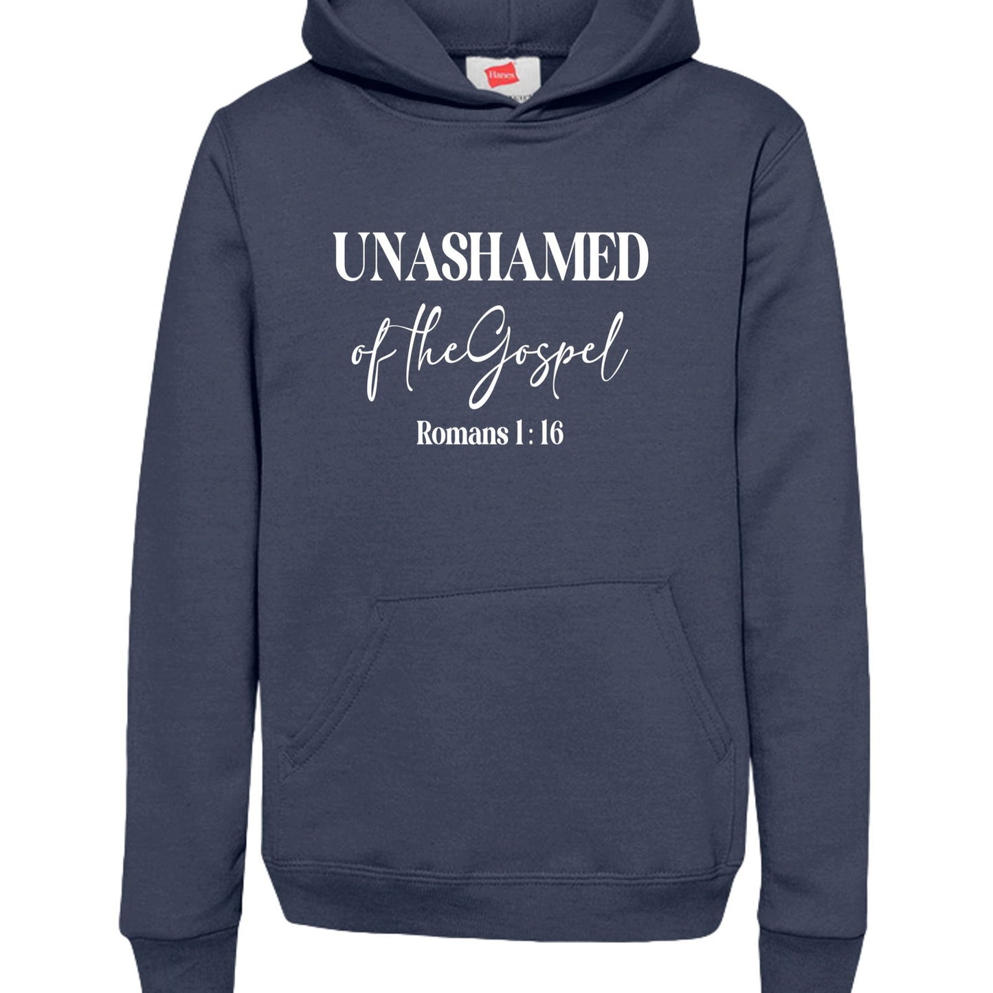 Unashamed of the Gospel Youth Christian Pullover Hooded Sweatshirt - ClaimedbyGodDesigns