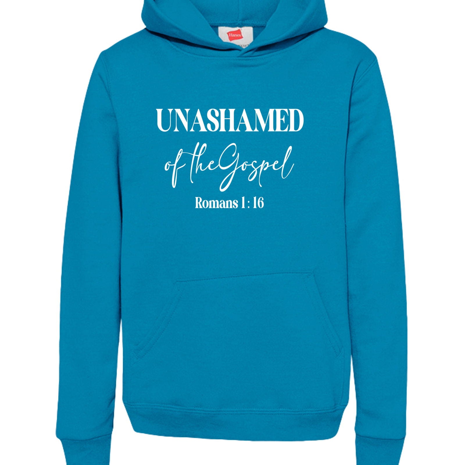 Unashamed of the Gospel Youth Christian Pullover Hooded Sweatshirt - ClaimedbyGodDesigns