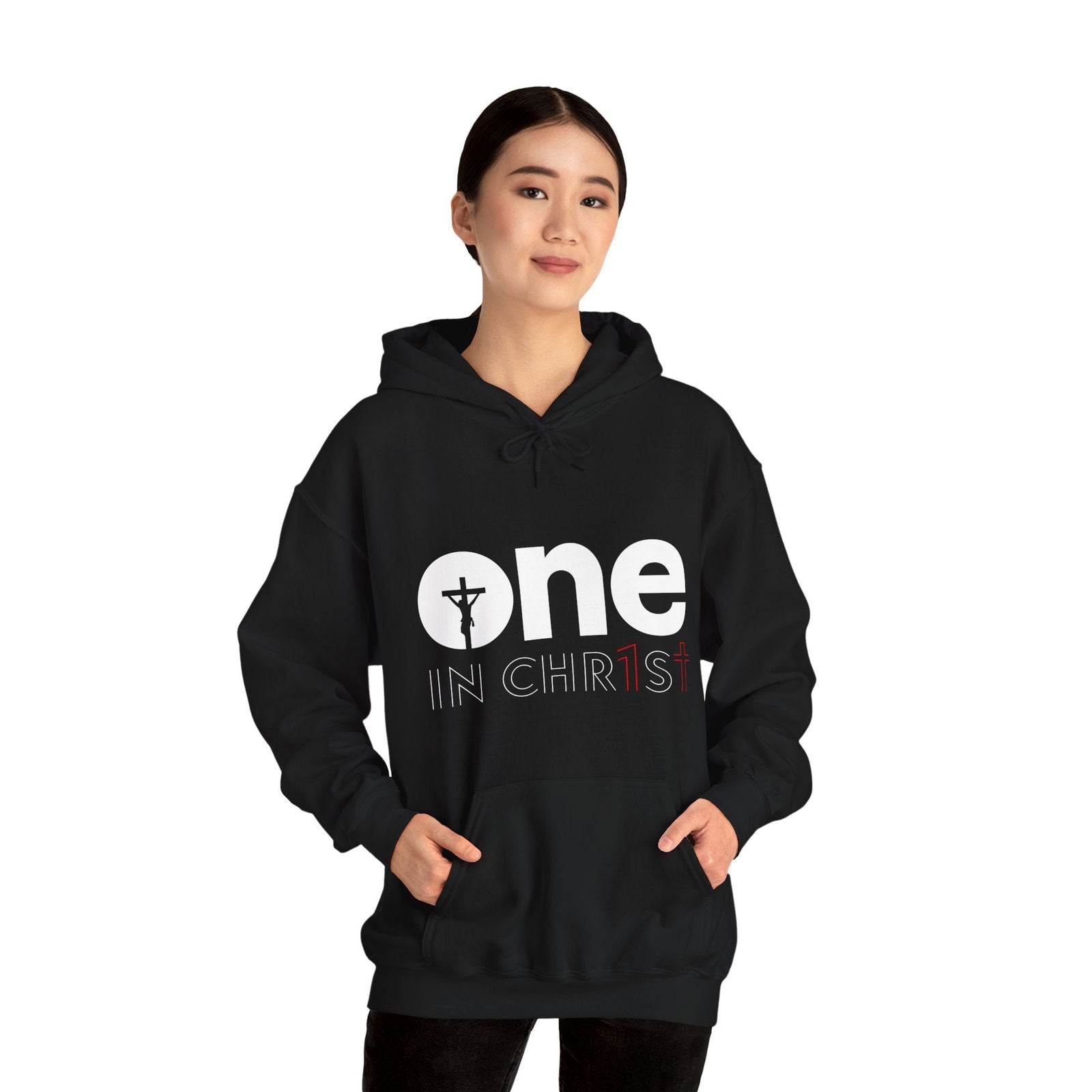 Unisex Christian Hooded Sweatshirt - One In Christ - ClaimedbyGodDesigns