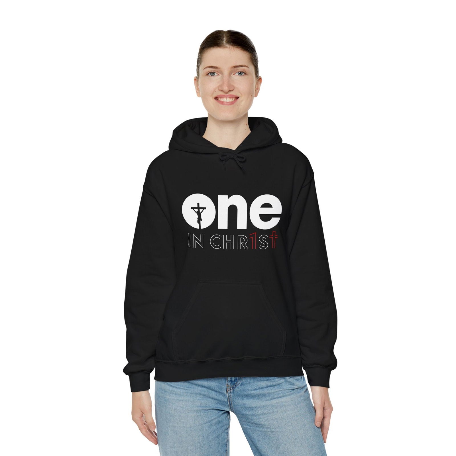 Unisex Christian Hooded Sweatshirt - One In Christ - ClaimedbyGodDesigns