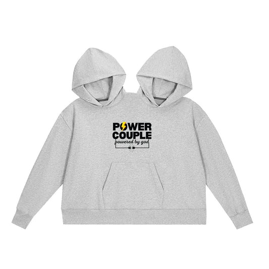 Unisex Christian Hooded Sweatshirt - Oversized Power Couple Onesie - ClaimedbyGodDesigns