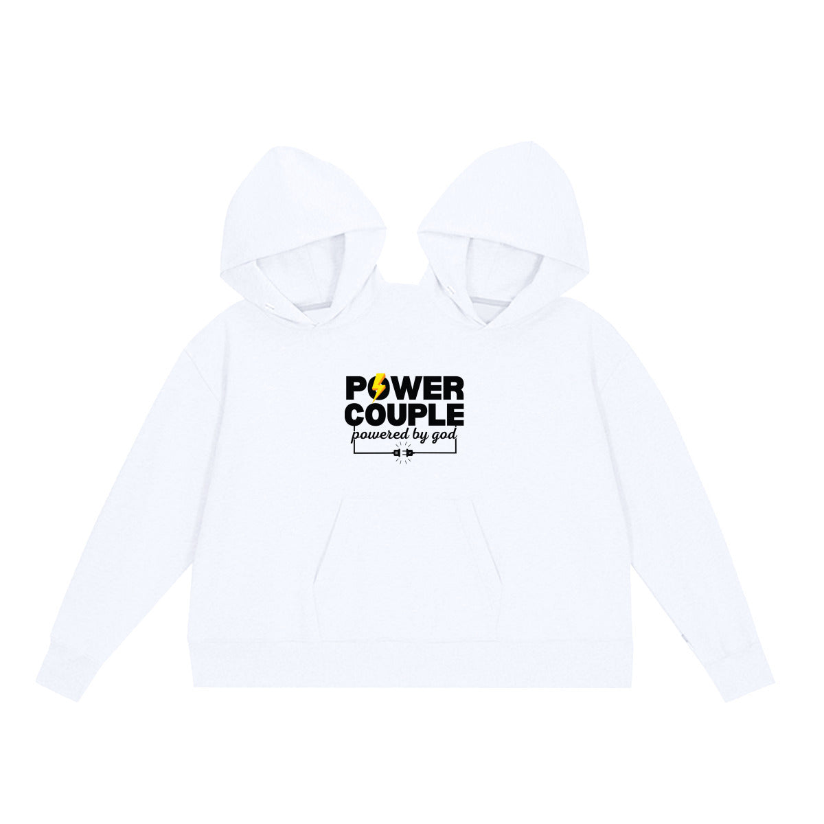 Unisex Christian Hooded Sweatshirt - Oversized Power Couple Onesie - ClaimedbyGodDesigns