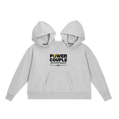 Unisex Christian Hooded Sweatshirt - Oversized Power Couple Onesie - ClaimedbyGodDesigns