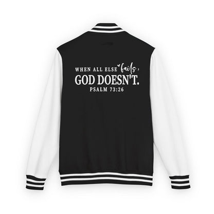 Unisex Heavyweight Christian Letterman Jacket - Inspirational Quote Jacket - ClaimedbyGodDesigns