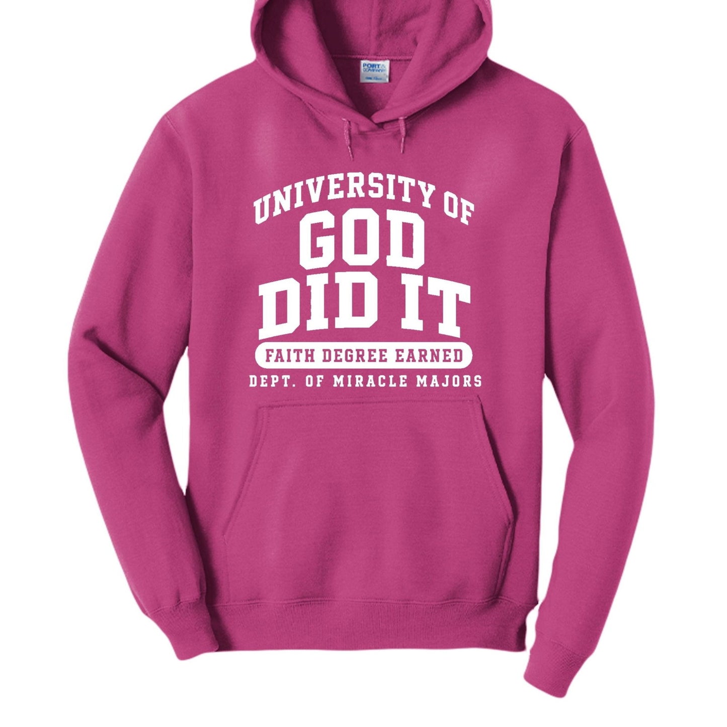 University Of God Did It Funny Christian University Pullover Hooded Sweatshirt - ClaimedbyGodDesigns