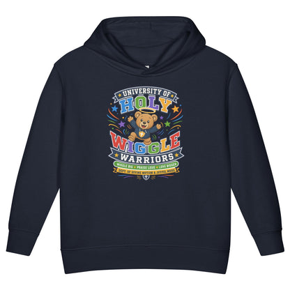 University Of Holy Wiggle Warriors Christian University Toddler Pullover Hooded Sweatshirt - ClaimedbyGodDesigns