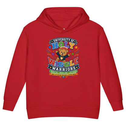University Of Holy Wiggle Warriors Christian University Toddler Pullover Hooded Sweatshirt - ClaimedbyGodDesigns