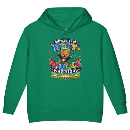 University Of Holy Wiggle Warriors Christian University Toddler Pullover Hooded Sweatshirt - ClaimedbyGodDesigns