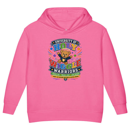 University Of Holy Wiggle Warriors Christian University Toddler Pullover Hooded Sweatshirt - ClaimedbyGodDesigns