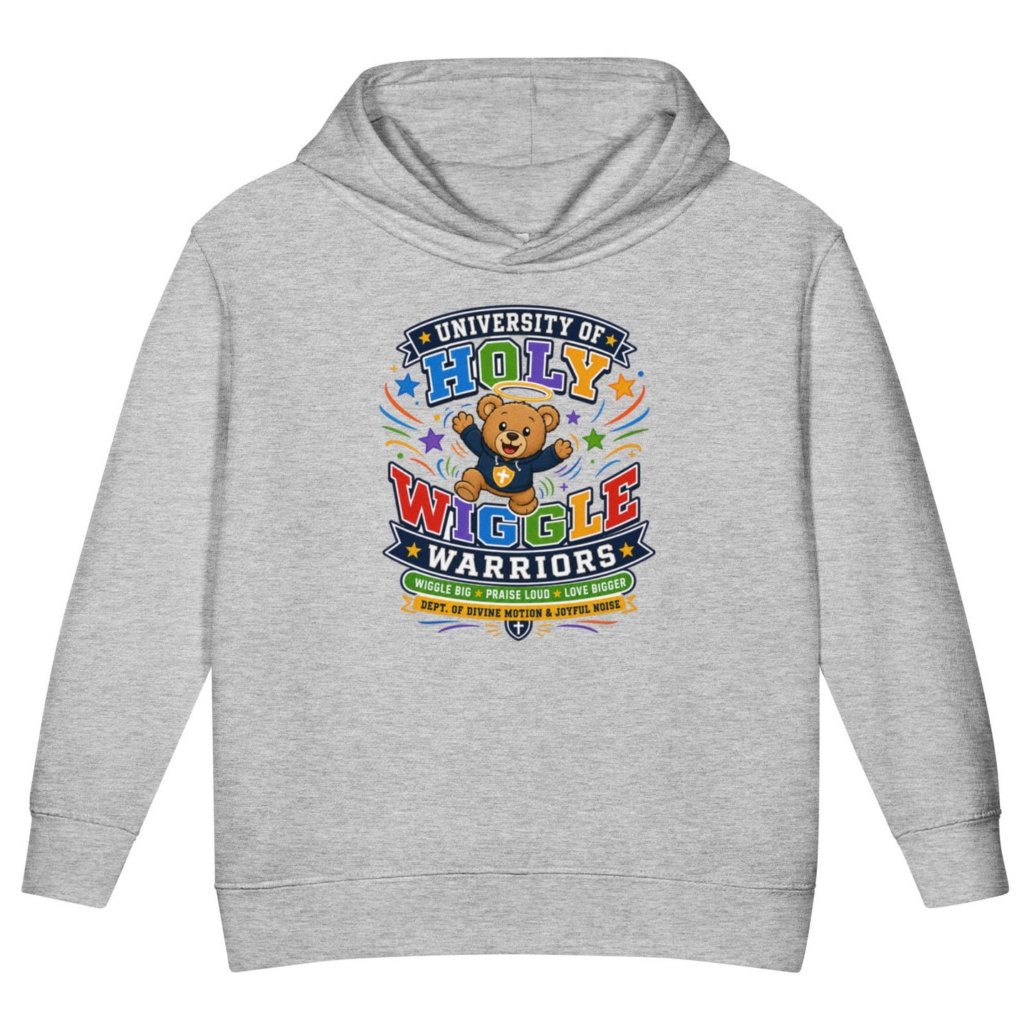 University Of Holy Wiggle Warriors Christian University Toddler Pullover Hooded Sweatshirt - ClaimedbyGodDesigns