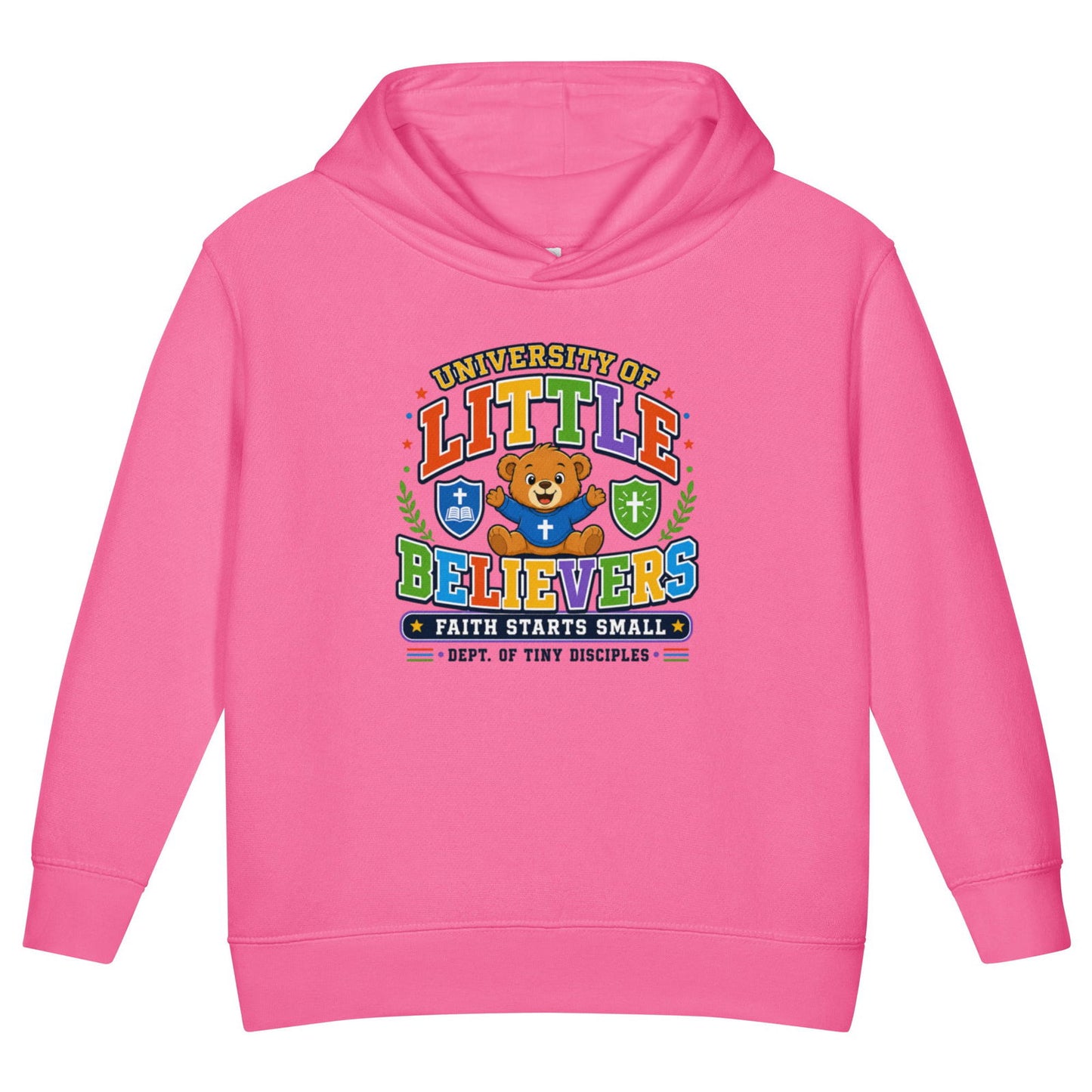 University Of Little Believers Christian University Toddler Pullover Hooded Sweatshirt - ClaimedbyGodDesigns