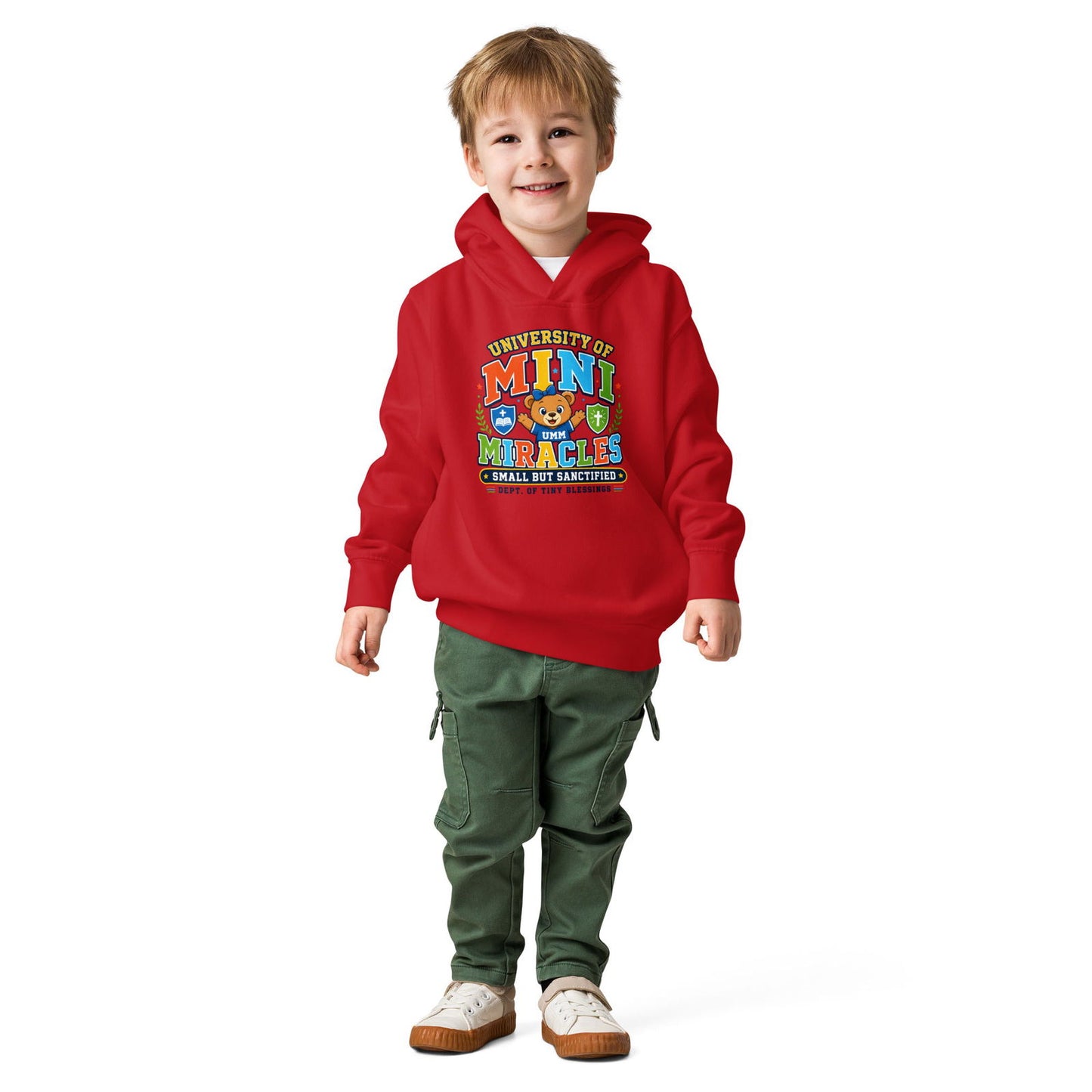 University Of Mini Miracles Christian University Toddler Pullover Hooded Sweatshirt - ClaimedbyGodDesigns