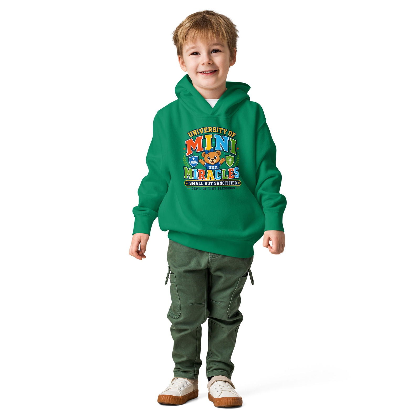 University Of Mini Miracles Christian University Toddler Pullover Hooded Sweatshirt - ClaimedbyGodDesigns