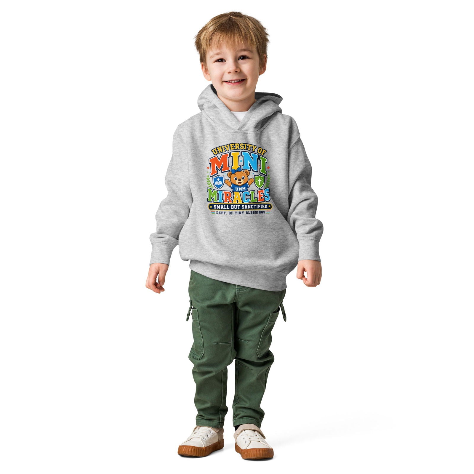 University Of Mini Miracles Christian University Toddler Pullover Hooded Sweatshirt - ClaimedbyGodDesigns
