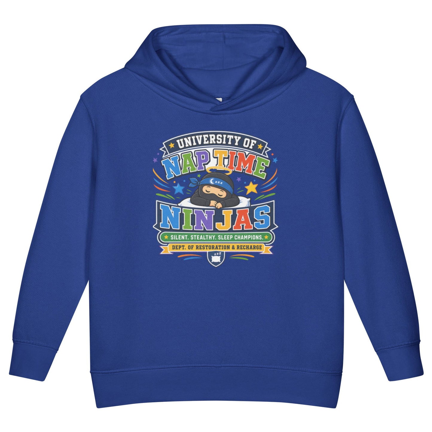 University Of Naptime Ninjas Christian University Toddler Pullover Hooded Sweatshirt - ClaimedbyGodDesigns