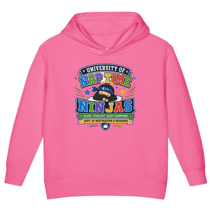 University Of Naptime Ninjas Christian University Toddler Pullover Hooded Sweatshirt - ClaimedbyGodDesigns