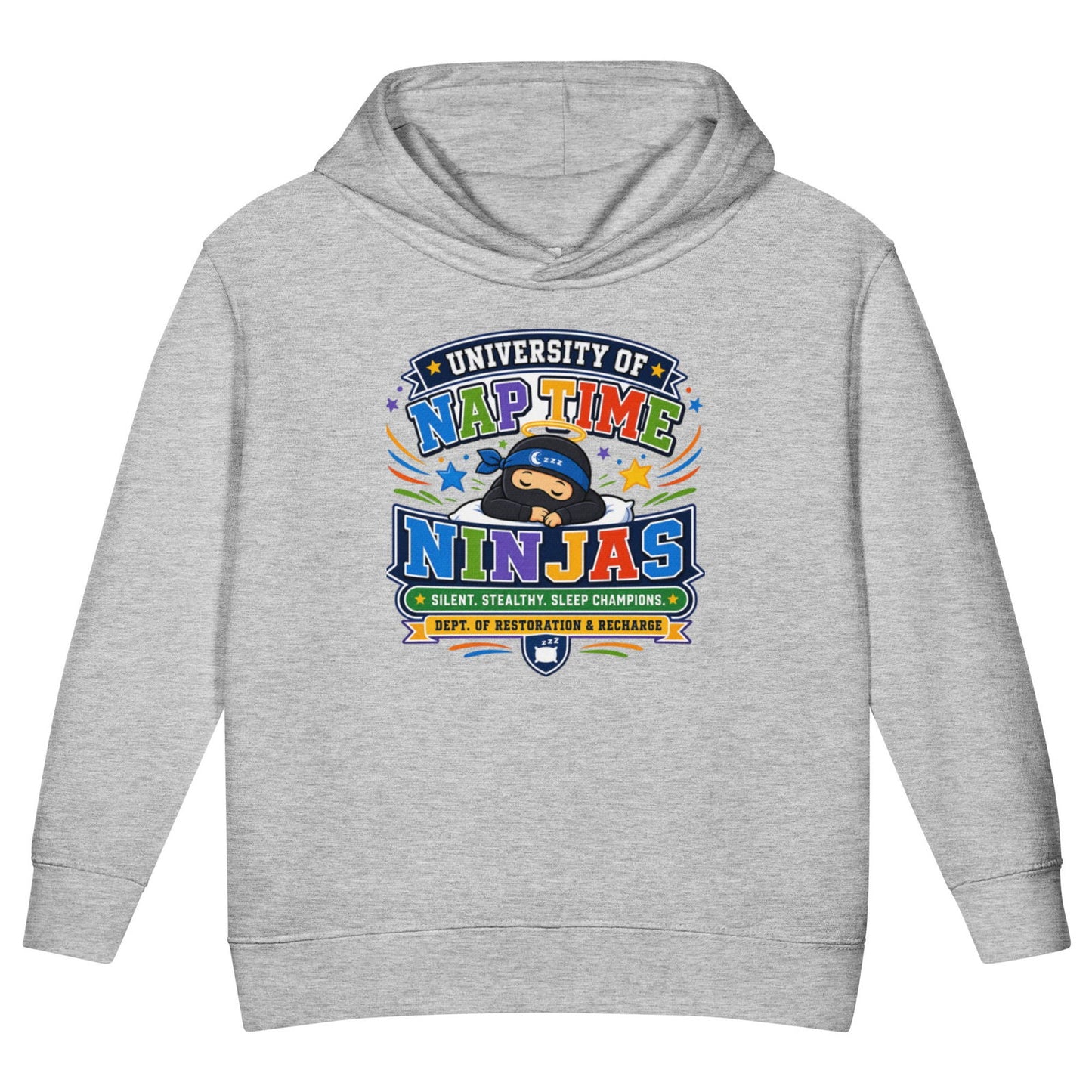 University Of Naptime Ninjas Christian University Toddler Pullover Hooded Sweatshirt - ClaimedbyGodDesigns