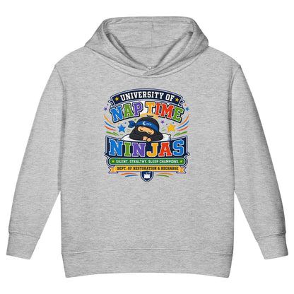 University Of Naptime Ninjas Christian University Toddler Pullover Hooded Sweatshirt - ClaimedbyGodDesigns