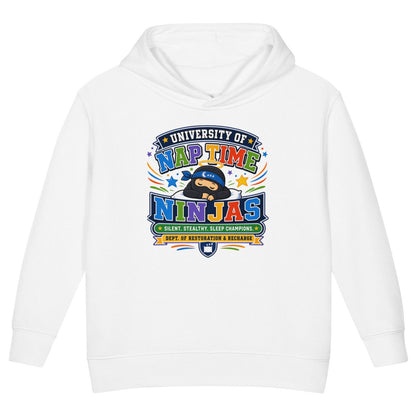 University Of Naptime Ninjas Christian University Toddler Pullover Hooded Sweatshirt - ClaimedbyGodDesigns