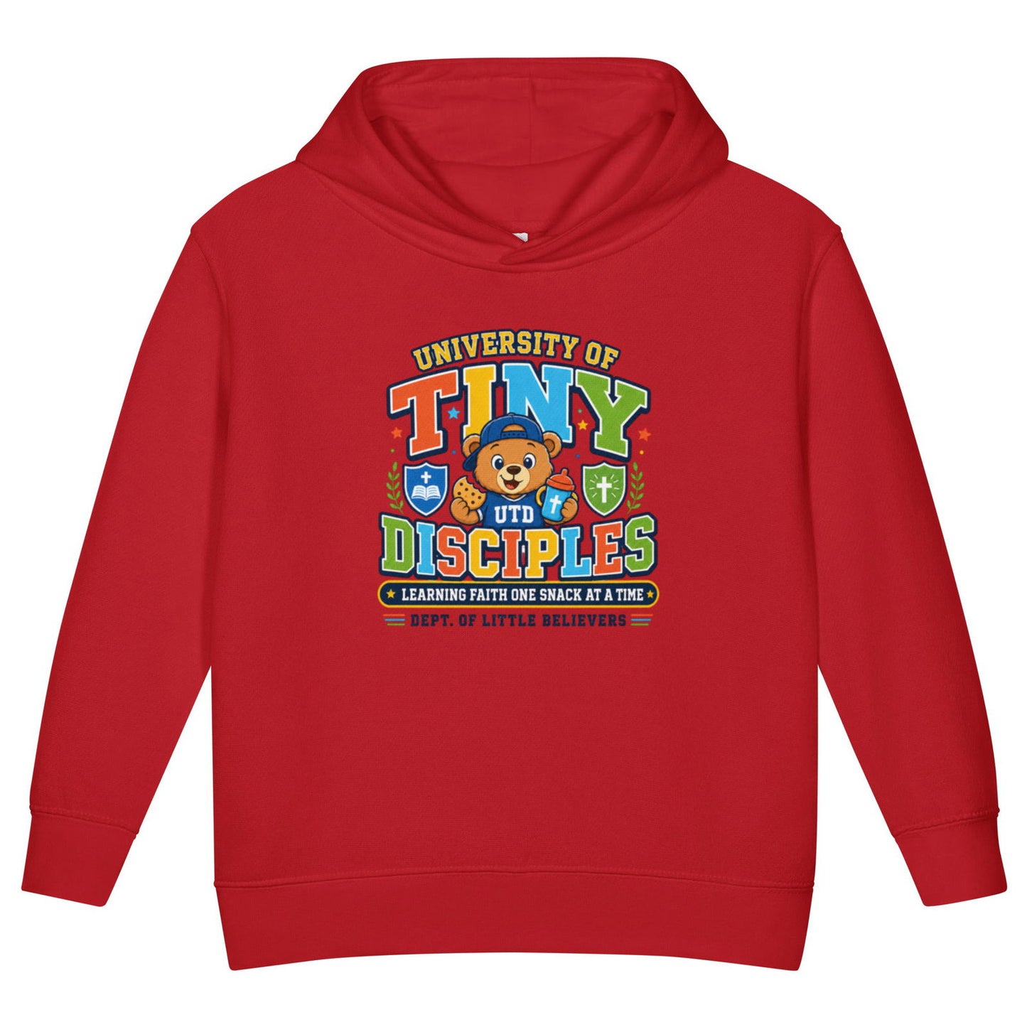 University Of Tiny Disciples Christian University Toddler Pullover Hooded Sweatshirt - ClaimedbyGodDesigns