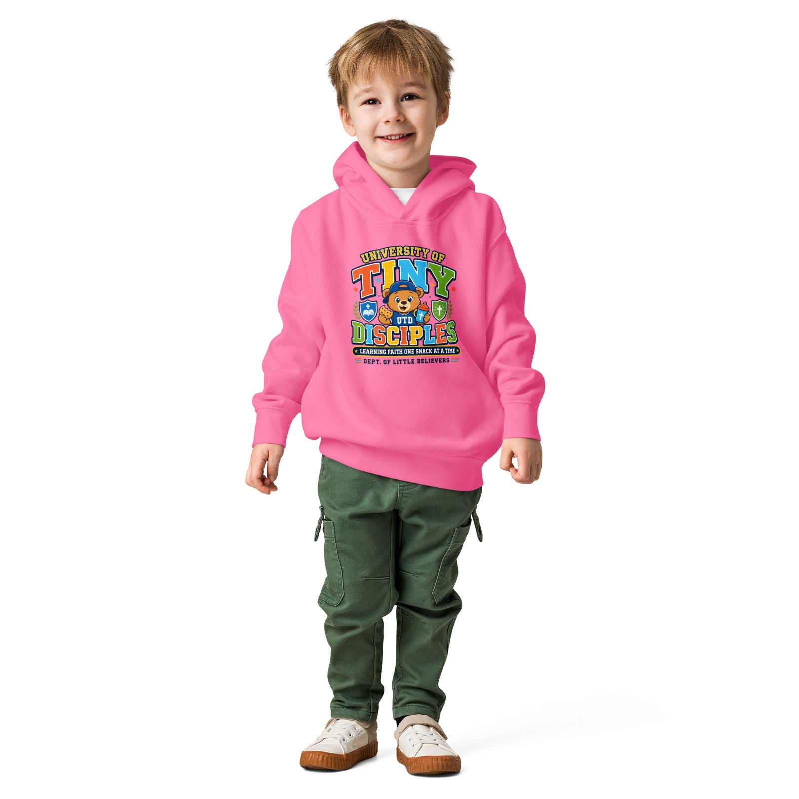 University Of Tiny Disciples Christian University Toddler Pullover Hooded Sweatshirt - ClaimedbyGodDesigns