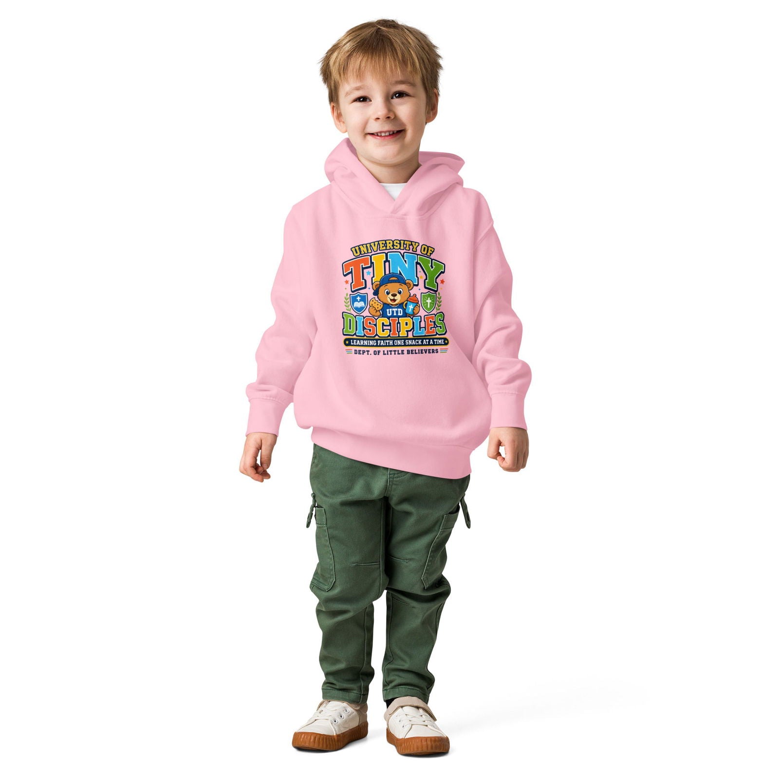 University Of Tiny Disciples Christian University Toddler Pullover Hooded Sweatshirt - ClaimedbyGodDesigns