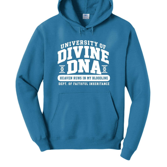 University of Divine DNA  Funny Christian University Pullover Hooded Sweatshirt - ClaimedbyGodDesigns