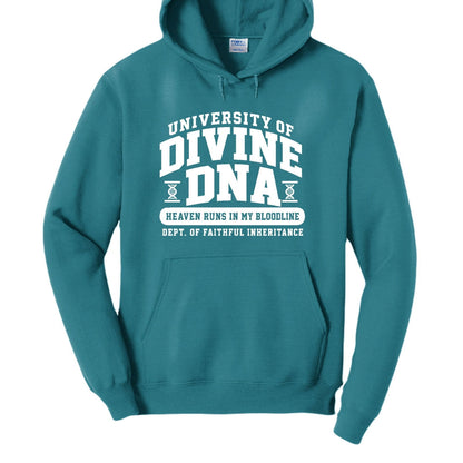 University of Divine DNA  Funny Christian University Pullover Hooded Sweatshirt - ClaimedbyGodDesigns
