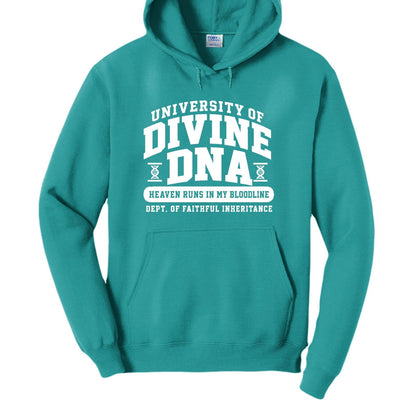 University of Divine DNA  Funny Christian University Pullover Hooded Sweatshirt - ClaimedbyGodDesigns