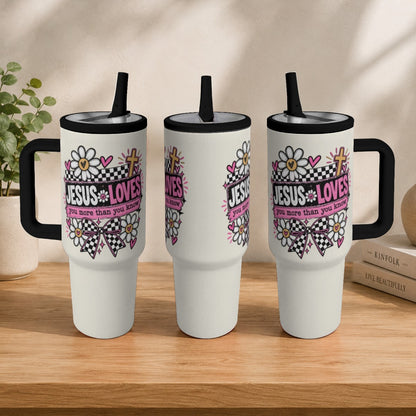 Jesus Loves You More Than You Know Christian 40oz Tumbler - Claimed by God Designs
