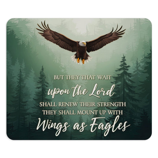 Wait On The Lord Christian Mouse Pad - ClaimedbyGodDesigns