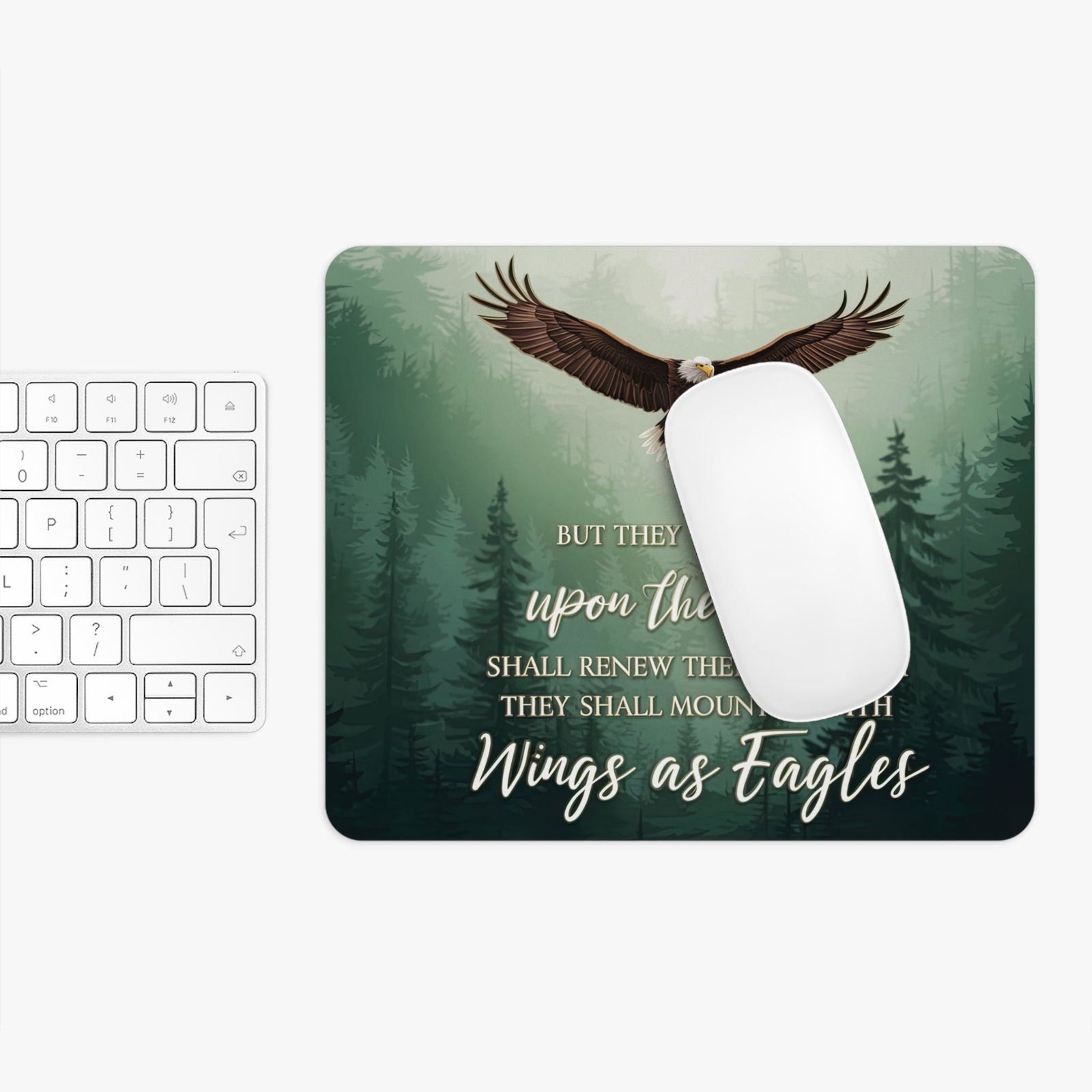 Wait On The Lord Christian Mouse Pad - ClaimedbyGodDesigns