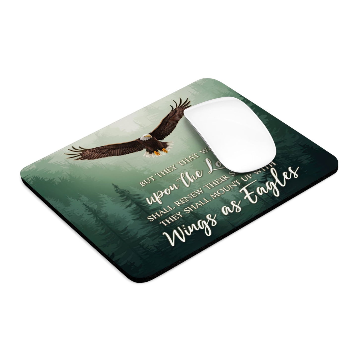 Wait On The Lord Christian Mouse Pad - ClaimedbyGodDesigns