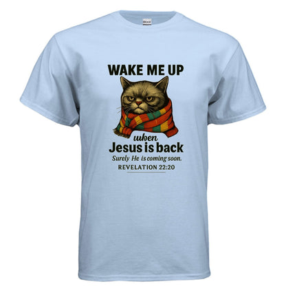 Wake Me Up When He Is Back Funny Unisex Christian T-shirt - ClaimedbyGodDesigns
