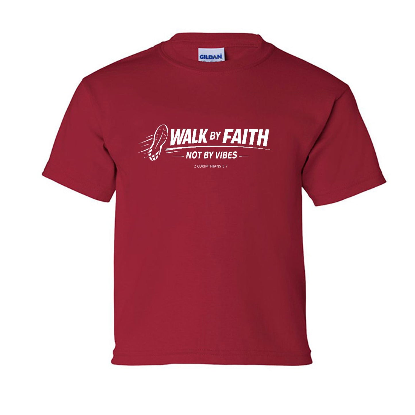 Walk By Faith Not By Vibes Youth Christian T-shirt - ClaimedbyGodDesigns