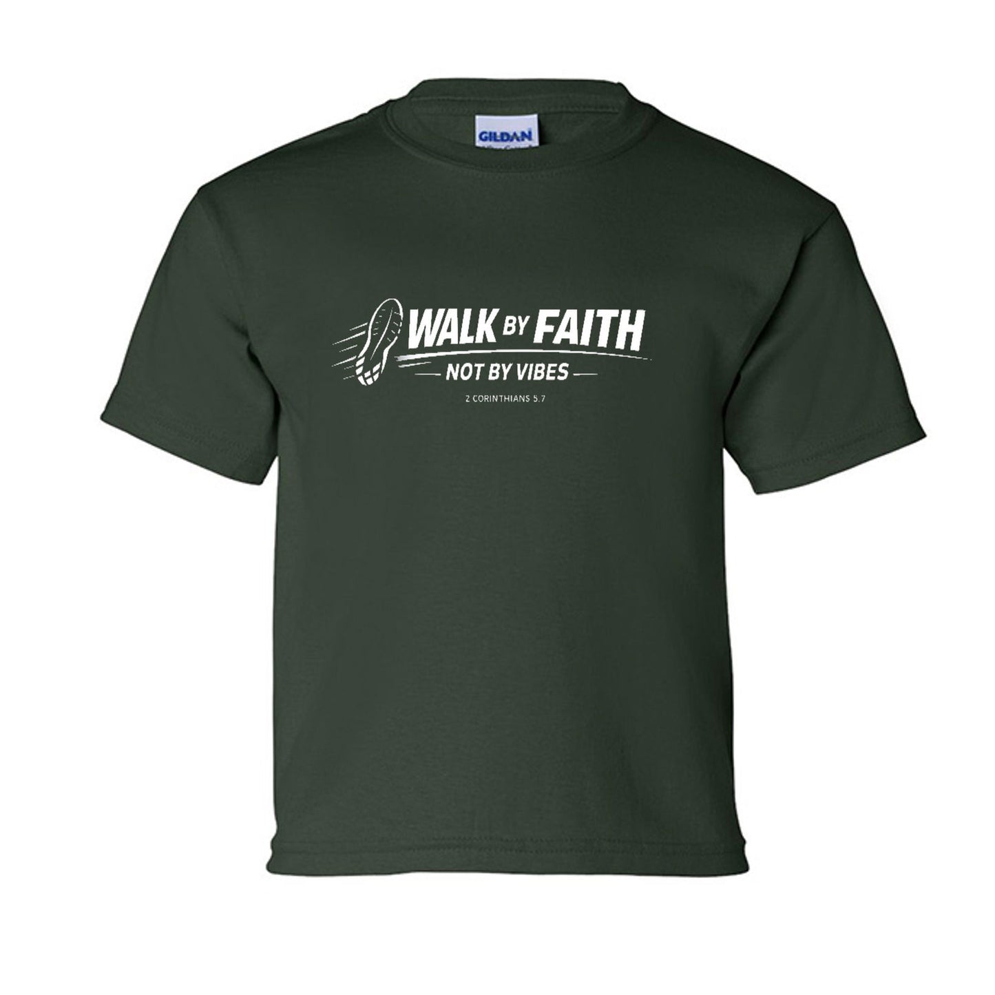 Walk By Faith Not By Vibes Youth Christian T-shirt - ClaimedbyGodDesigns