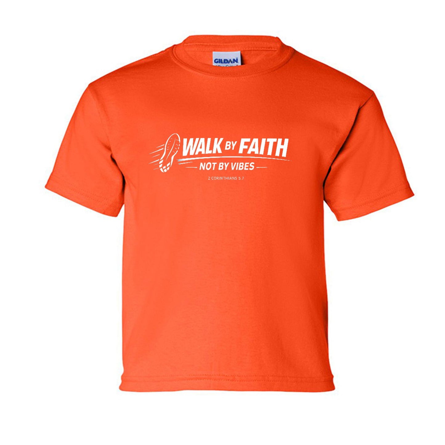 Walk By Faith Not By Vibes Youth Christian T-shirt - ClaimedbyGodDesigns