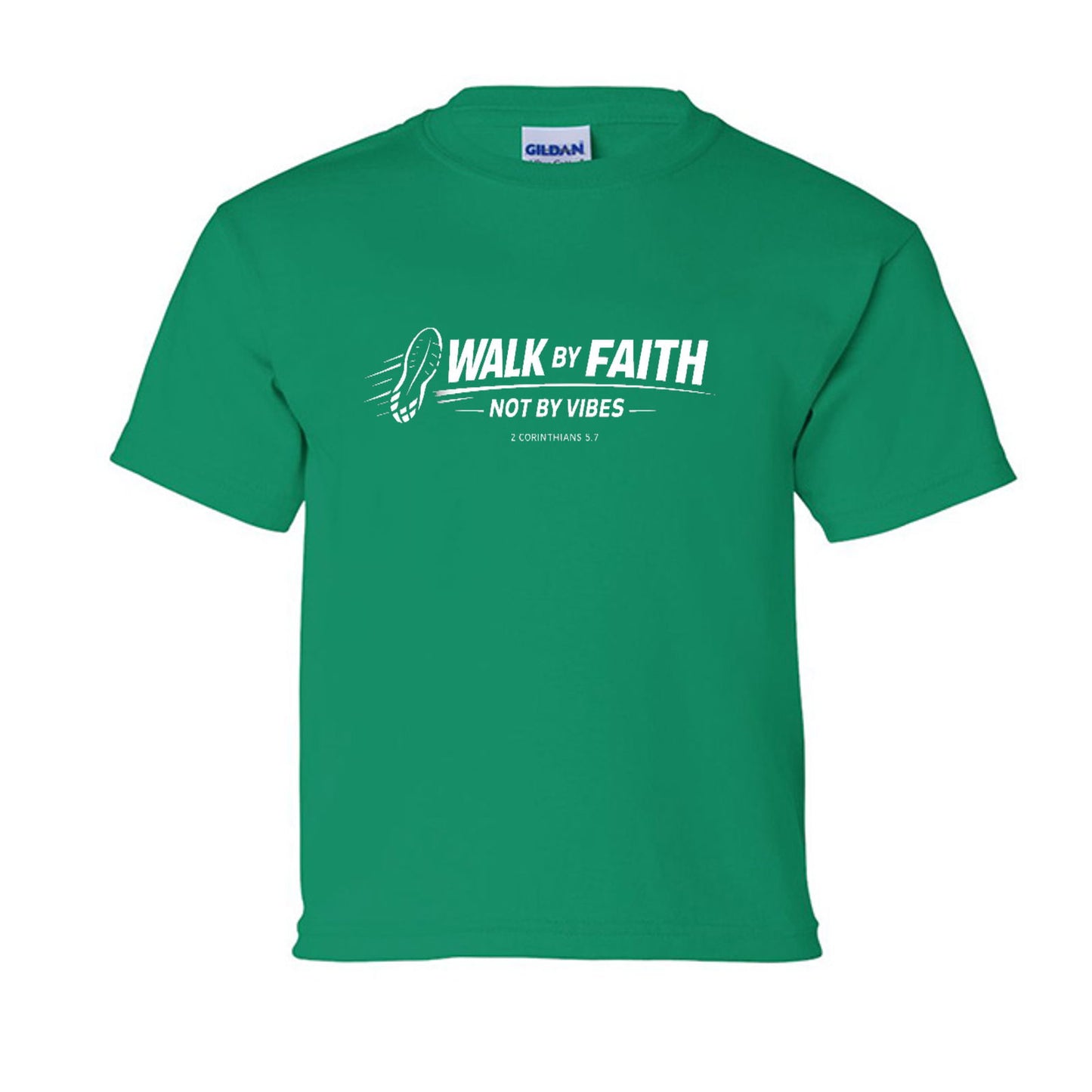 Walk By Faith Not By Vibes Youth Christian T-shirt - ClaimedbyGodDesigns