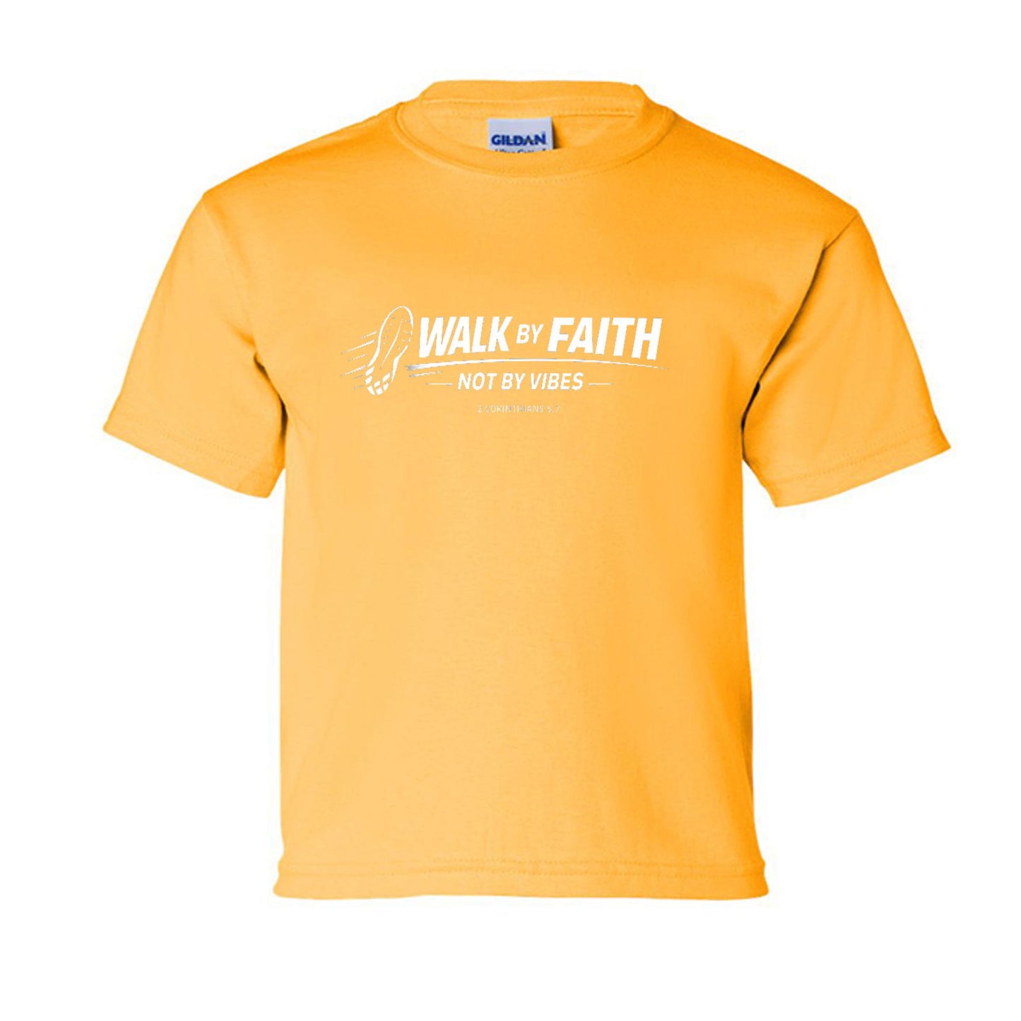 Walk By Faith Not By Vibes Youth Christian T-shirt - ClaimedbyGodDesigns