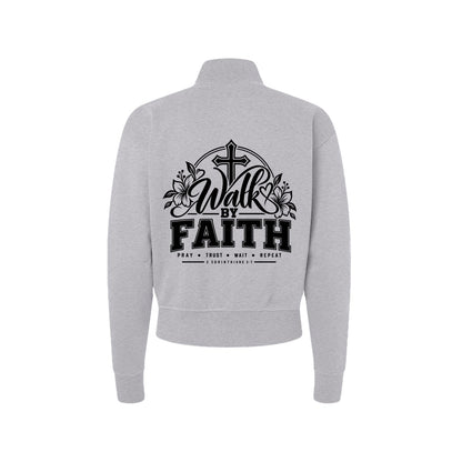 Walk By Faith Women's Christian Zip Jacket | 2 Corinthians 5:7 - Claimed by God Designs